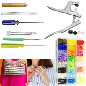 388 Piece Plastic Snap Fastener Kit, Manual Tool for Fastening Fasteners, 24 Color T5 Snap Fastener with Snap Pliers and Tools, Perfect for Sewing, Clothing, DIY Crafts, and DIY Enthusiasts As A Perfect Gift snap button snap button fastener