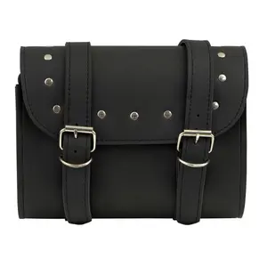 Milwaukee Leather PVC Double Strap Tool Bag for Motorcycle Riding/Travel - Universal - Easy to Install/Travel - Universal - Easy to Install