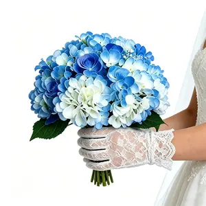 Artificial Hydrangea Flowers 2PCS, Realistic Silk Fake Hydrangea Bouquet for Home Wedding Party Decor & DIY Arrangements, Long-Lasting Faux Flowers.