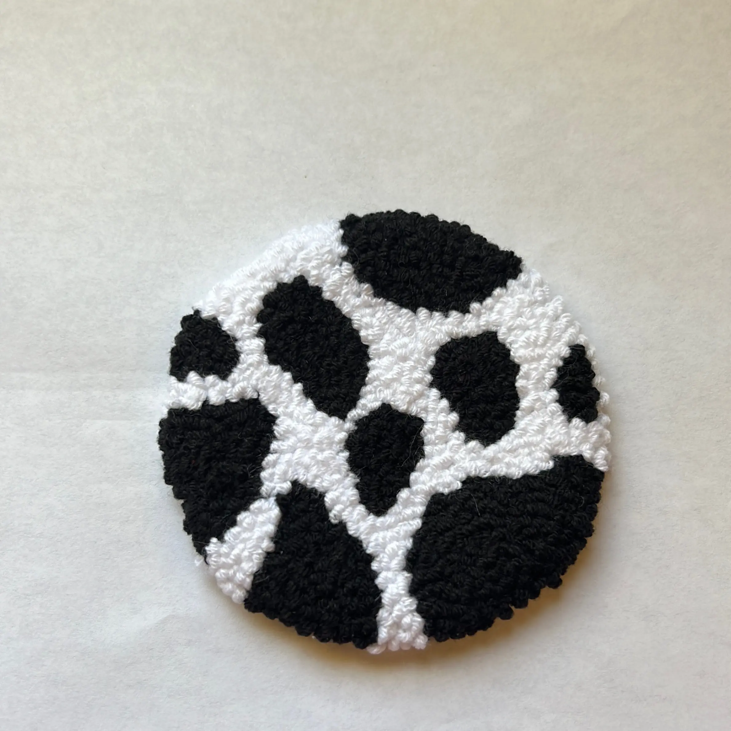 Dalmatian themed punch needle coaster