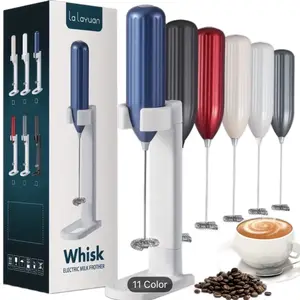 Lalayuan Strong Electric Milk Frother, Milk Foam Maker, Requires Batteries (Not Included) Stainless Steel Beverage Mixer, Portable Electric Whisk for Coffee, Latte, Cappuccino, Chocolate, Matcha Foam Creator, Cordless Mini Coffee Blender.