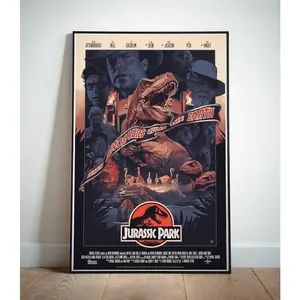[Sale up to 30%] + [FREE SHIP] + [NO FRAME] Jurassic Park Movie Wall Art, High Quality Decoration Gift Fan Glossy Poster Photo, Decor Room Home Idea Artistic Print