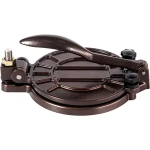 Thickness Adjustable Tortilla Press 8 Inch Tortilla Maker Bronze - Roti, Dough Press, Dosa, Tawa, Tamale, Pizza, Pie, Patty (Extra Oil Paper or Patty Paper needed)