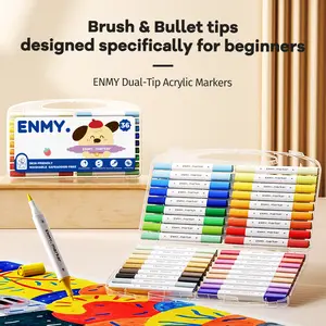 ENMY Transparent Double Ended 80 Color Marker Set quick drying and waterproof colored markers suitable for DIY enthusiasts