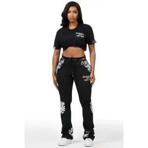 Filipa Black T-Shirt Track Set