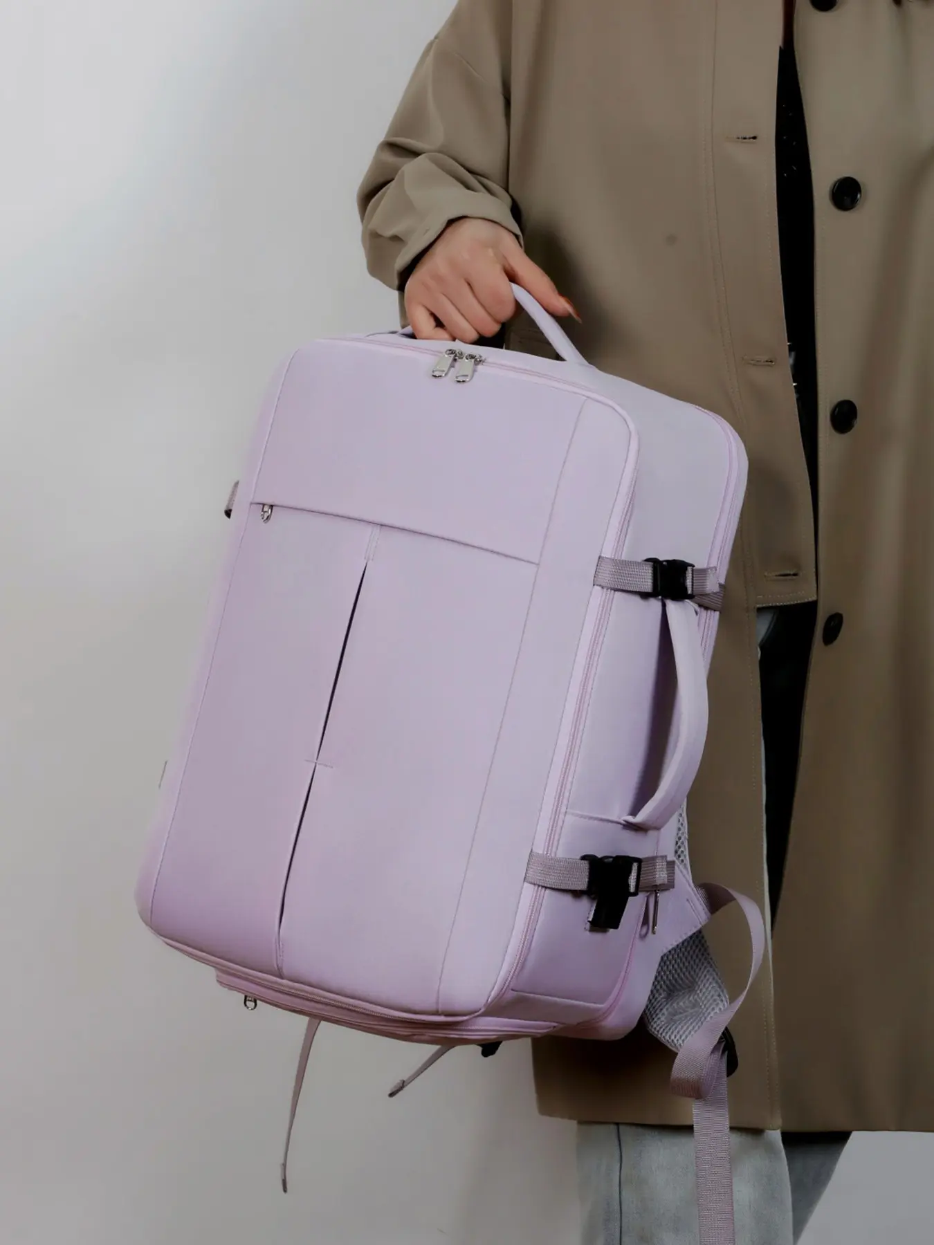 1pc Women's computer backpack, Business style backpack with large capacity and zipper closure, casual and simple, suitable for business trips, commuting and office work