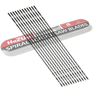 Spiral Scroll Saw Blades 5 Inch Plain End, #7 Wood Cutting, Pinless Scrollsaw Blades for Sawing Cutting Wood