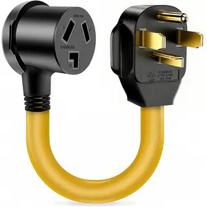 1.5FT 4 Prong to 3 Prong Dryer Adapter Cord - Dryer Plug Adapter for 4 Prong Dryer Cord Conversion,NEMA 14-30P Male to 10-30R Female,30A/250V/7500W,Heavy Duty 10AWG,UL Compliant