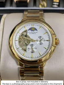 Luxury Men's Automatic Mechanical Watch, Cool Half Sphere Design, Best Gift, No Battery Needed, Analog Display, Buckle Closure