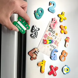 Cute Animal Refrigerator Magnets Set, Higher End Fridge Magnets, Large Addition Subtraction Multiplication Division Symbols, Fun Kitchen Decorations for Kids' Rooms