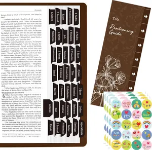 105 Spanish Bible Indexing Tabs, Laminated Bible Tab Set Bible Book Index Tabs, Large Print Easy to Read & Apply, Self-Adhesive Bible Tabs, 80 Christian Faith Stickers with an Aligning Guide (Black)