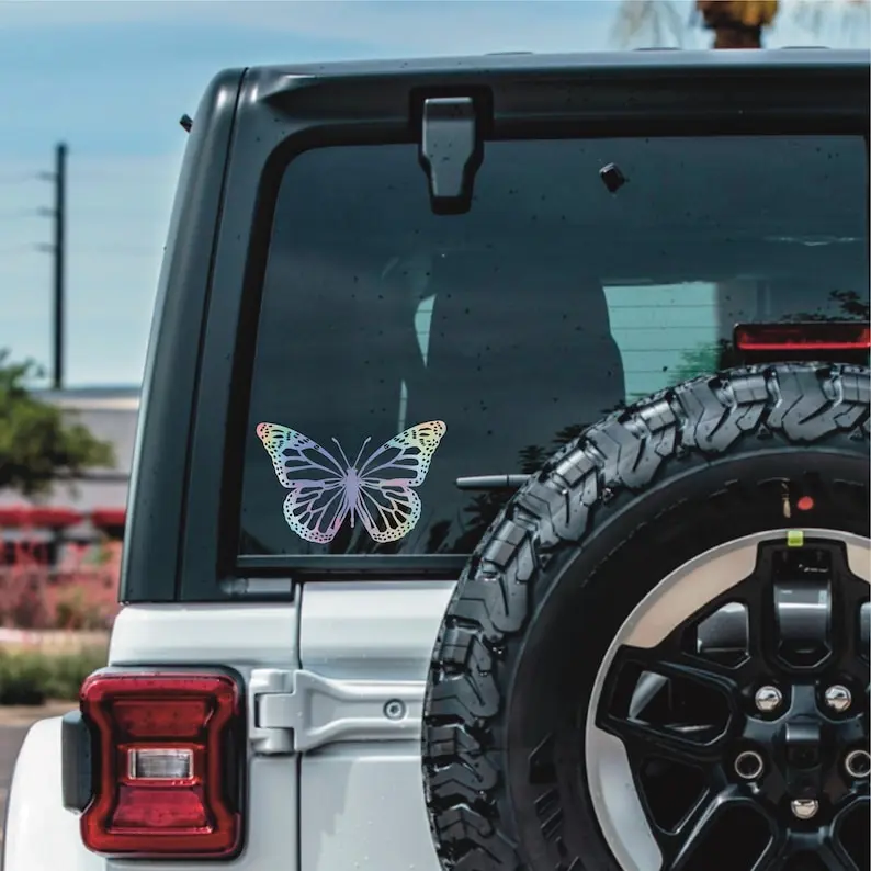 Holographic Butterfly Waterproof Vinyl Decal Car Window Laptop Sticker