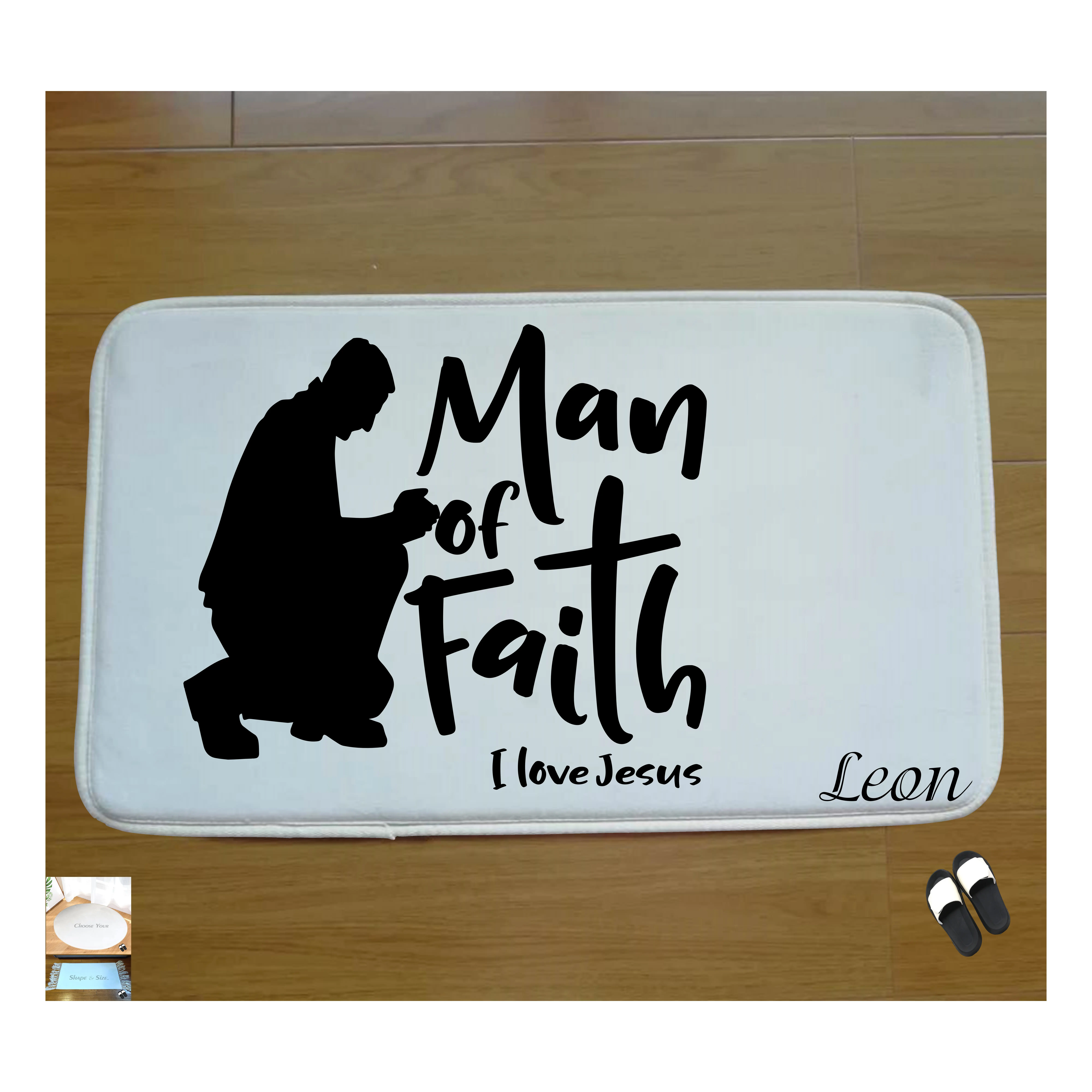 Customized Prayer Mat with Bible Verse & Your Name, Anti-Skid Base, Bedside Comfort Gift for Daily Devotion, Ideal for Family and Friends