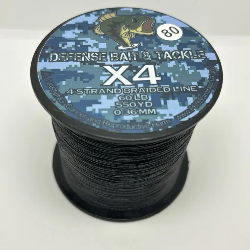 Defense Bait And Tackle X4 Braid 60 Lb 550 Yd .36 MM - Gray