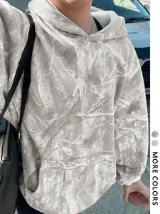 Women's Hooded Loose Sweatshirt Full Body Print, Casual Fashion Streetwear, Everyday Trendy Simple Design, Perfect for Daily Wear & Sports Activities