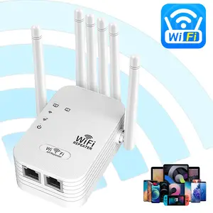 2.4g WiFi Signal Booster with 6 External Antennas 300mbps Wireless Range Extender Support Multiple Devices Stable Connection Home Office Signal Repeater for Enhanced Coverage