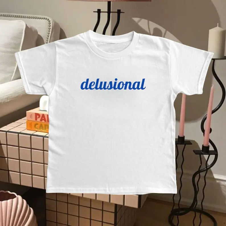 Delusional Baby Tee Coquette Shirt Graphic Tshirt Y2k Clothing Coquette Clothes