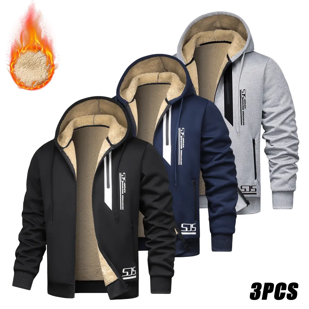 JOGWAVE 3PCS Men’s casual fleece pullover hooded sweatshirt, wardrobe winter, lil baby popping out of nowhere hoodie, streetwear, tiktokshopbacktoschool, gifts for guys, clothes to buy, trending clothes, hoodies for men, college clothes, streetwear clothi