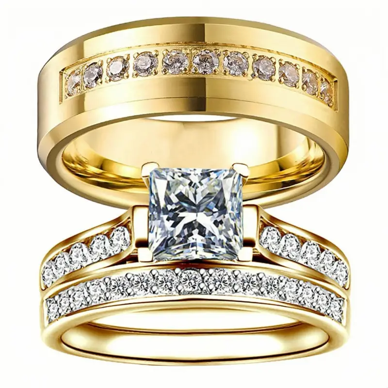 Couple Rings Fashion Design Ring Jewelry Love Girlfriend Boyfriend Souvenir Valentine Father Mother Anniversary Engagement Wedding New Year Christmas