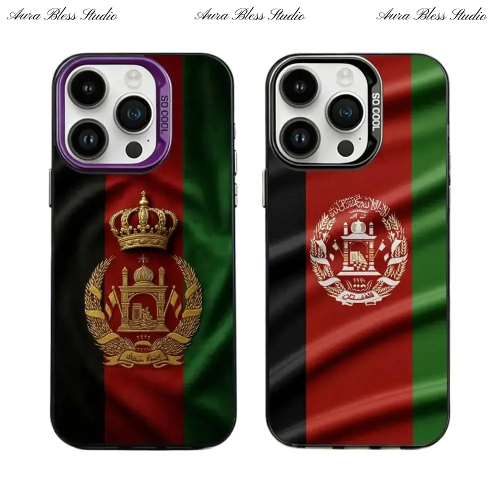 Flag of Afghanistan Art Phone Cases For iPhone 17 Promax Air 16 15 14 Pro Max Plus 13 12 11 Black IMD Matte Shockproof Protective Cover Gifts For Birthday Valentine Christmas Thanksgiving Halloween