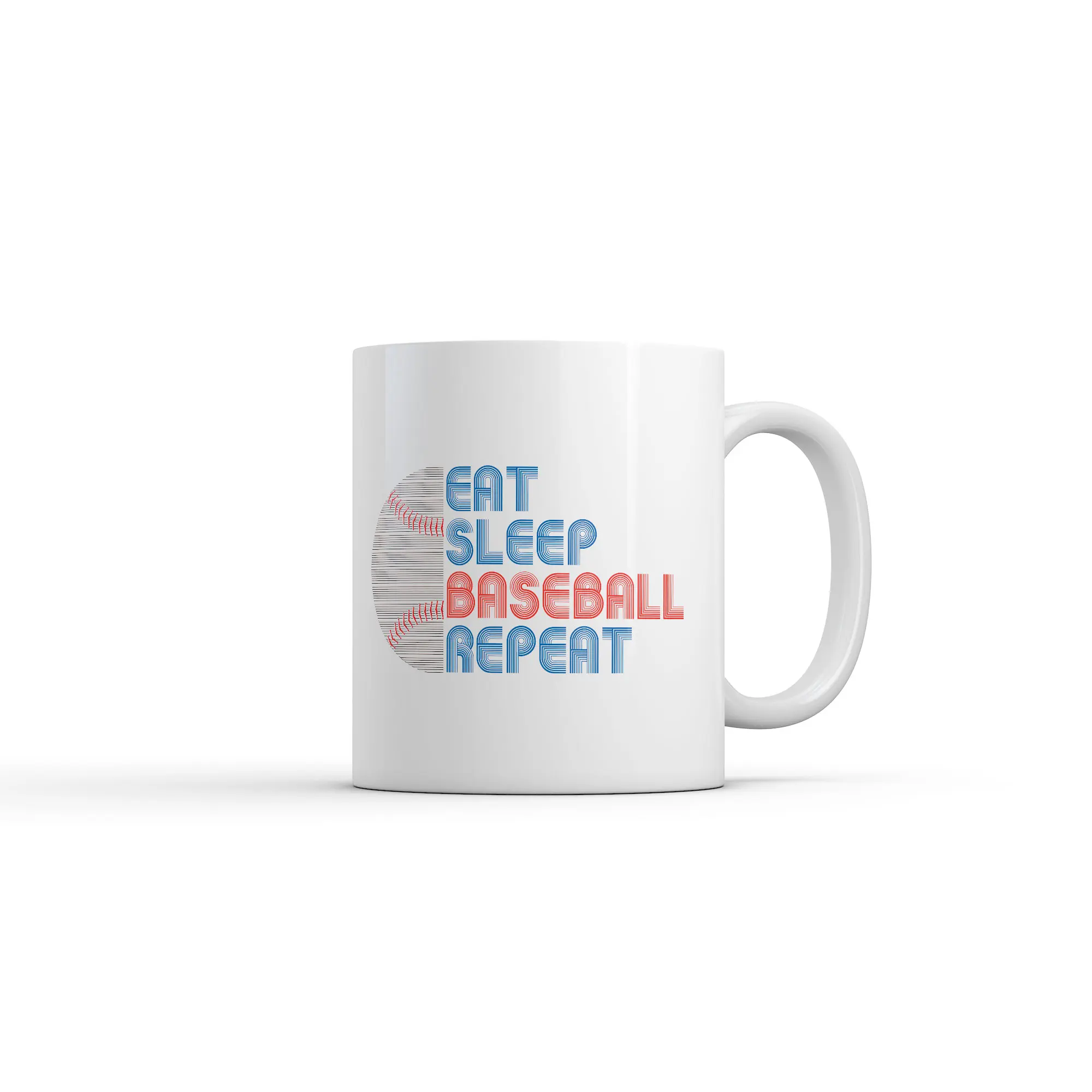 Eat Sleep Baseball Repeat Mug Funny Sarcastic Graphic Novelty Coffee Cup - 11oz Funny Coffee Mugs Ceramic Printed Drinkware Cup