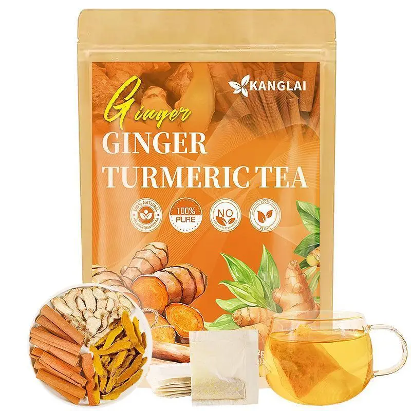 Ginger Turmeric Cinnamon Healthy Herbal Tea, Non-Caffeinated Packaged Beverage with Warm Flavor, New Store Limited-Time Benefits Daily Comforting Blend premium loose leaf blend Vintage Victorian Tea Tin