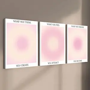 Wooden Framed Canvas Painting, Gradient Mood Inspirational Abstract Pattern Print Poster, Modern Artistic Art for Home Living Room Bedroom Decor, Ornaments