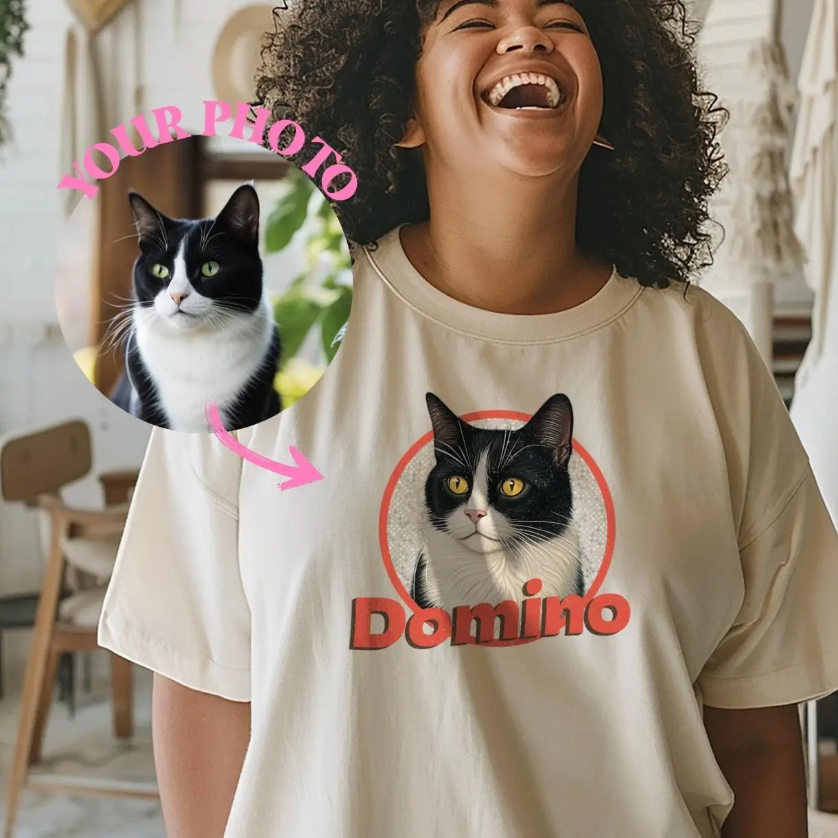 Custom Cat Photo Shirt, Comfort Colors Retro Pet TShirt, Cat Lovers Gift, Customized Cat Gift, Perfect Fit, Ultimate Comfort