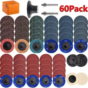2 Inch Sanding Disc Kit (60pcs/set), Abrasive Kit for Power Tools, Sanding Disc with 1/4 Inch Shaft, Quick Change Sanding Disc, Power Tool Accessories for Surface Conditioning Burr Rust Paint Removal