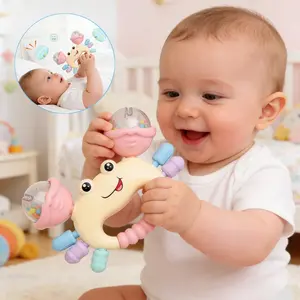 1pc crab-shaped sensory rattle, perfect for infant early education and grip development, an excellent gift for boys and girls, random color