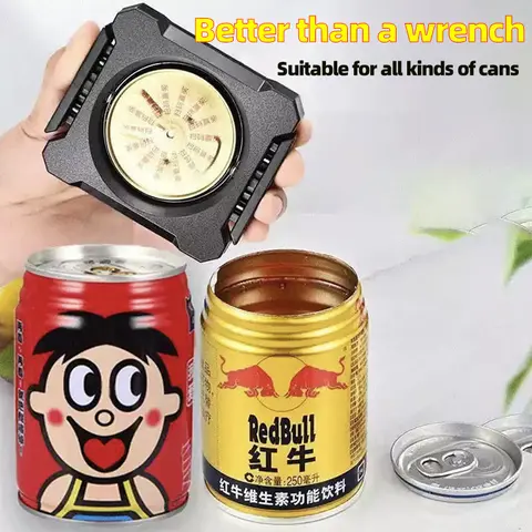Aluminum Can Opener, Can Top Remover, Cover Plate Remover, Beer & Soft Edge Soda Can Opener, Handheld Safe Manual Can Opener, Suitable for 8-19 Oz Aluminum Soft Edge Cans, Home & Bar Tool (Black)