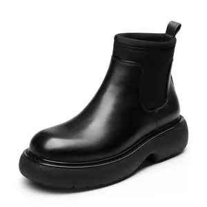 Dream Pairs Classic Round Toe Slip-resistant TPR sole Chunky Chelsea Boots