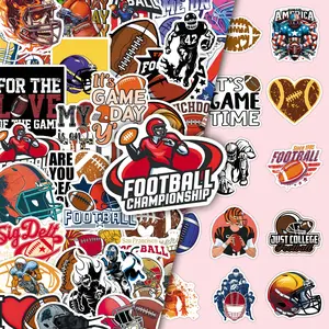 50 Pieces American Football Sports Personality Cool DIY Decorative Stickers for Scrapbooks, Phone Cases, and Skateboards