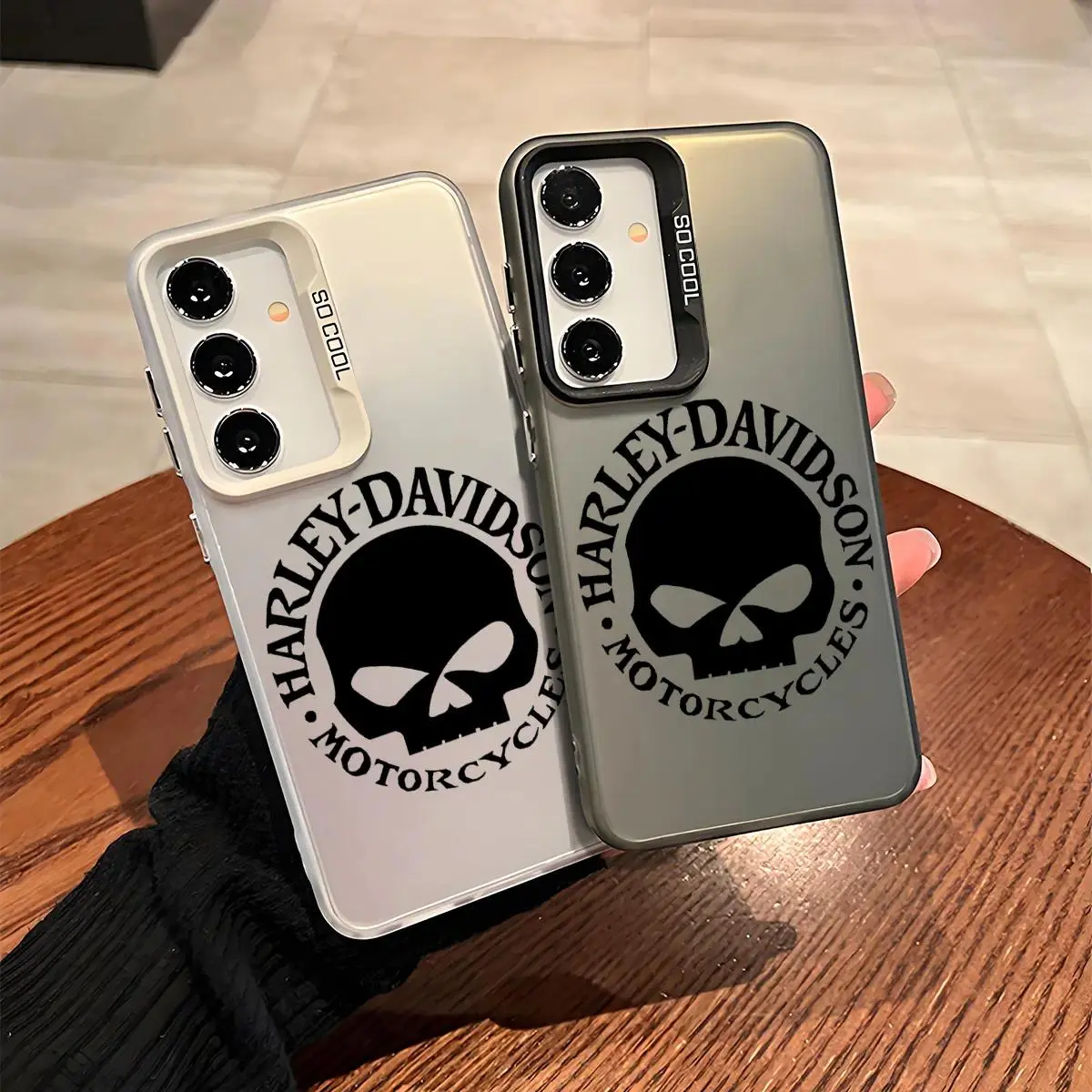 Biker Skull Retro Motorcycle Skull Edgy Streetwear Aesthetic Phone Case with Hard Back & Soft Edge Drop Protection Cover for SAMSUNG S21 S22 S23 S24 S25 Plus S22Ultra S23Ultra S24Ultra S23FE S25ultra S26+ S26Ultra