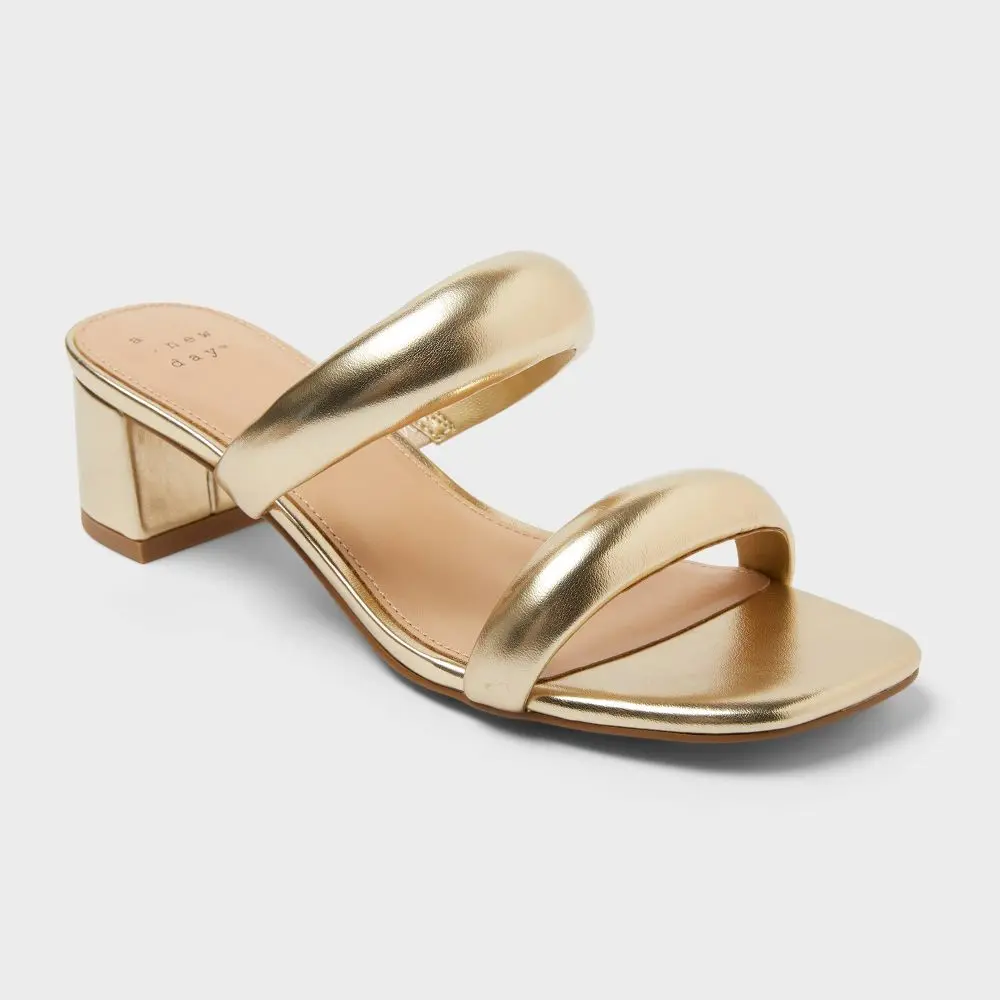Women’s Tilda Puffy Strap Block Heels with Memory Foam Insole - A