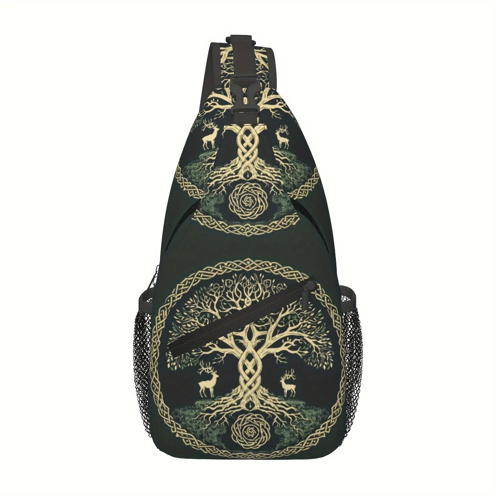 Crossbody Chest Bag Hiking Backpack Viking Symbol Tree Life Shoulder Bag Folding Large Capacity Fashion Durable Can Be Used For Shopping, Work, Leisure Travel Beach Bag Fishing Backpack Travel Accessories Backpack For School Back Christmas Gifts