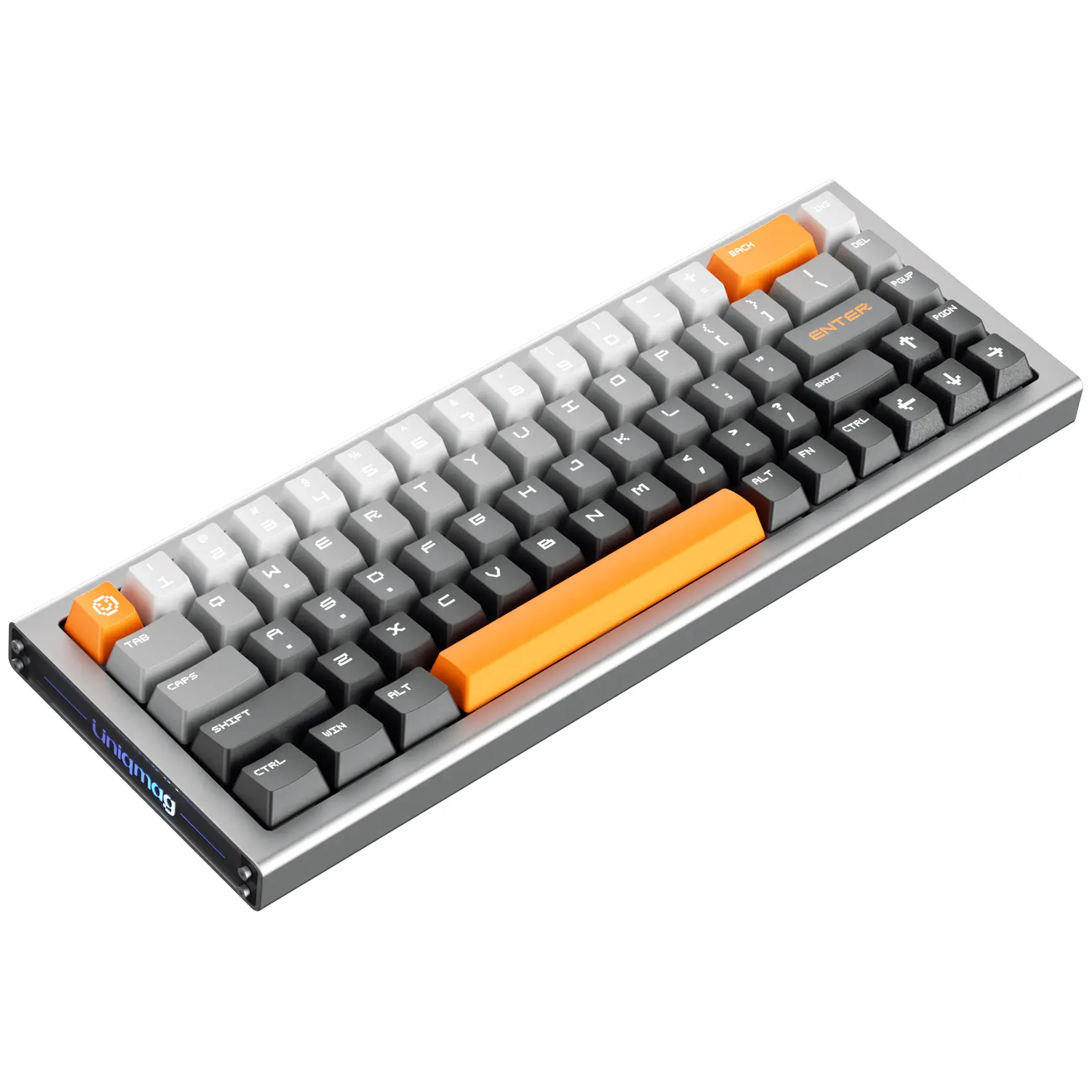 Uniqmag UQ68 High Precision Magnetic Switch Springless Wired RGB Keyboard with Carbon Fiber, Color Changing RGB Lights for PC, MAC, Creators - Orange