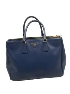 Pre-owned PRADA Vintage Blue Saffiano Leather Tote Handbag/ZH01713004/3004