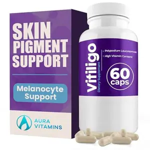AURA VITAMINS - Vitiligo Capsules 60 Count | 1 Month | Improve Skin Pigmentation Support and Reduce White Spots | Effective Vitiligo Supplement | Natural Solution for White Spots on Skin. (1)