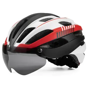 New integrated cycling helmet, for adult road bikes and bicycles, with goggles for breathable safety