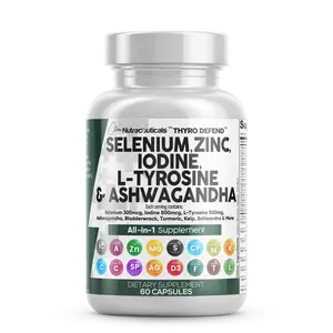 Clean Nutraceuticals Selenium, Zinc Iodine, L-Tyrosine, Ashwagandha & More for Women and Men's Thyroid Support Supplement Capsules – ThyroDefend Clean Nutraceuticals Selenium, Zinc Iodine, L-Tyrosine, Ashwagandha & More for Women and Men's Thyroid Support Supplement Capsules – ThyroDefend