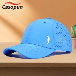 Casopun Quick-Dry Golf Cap with Perforated Mesh Gentleman Playing Golf Design Trucker Hat Adjustable Fit 10 Colors Available for Enthusiasts