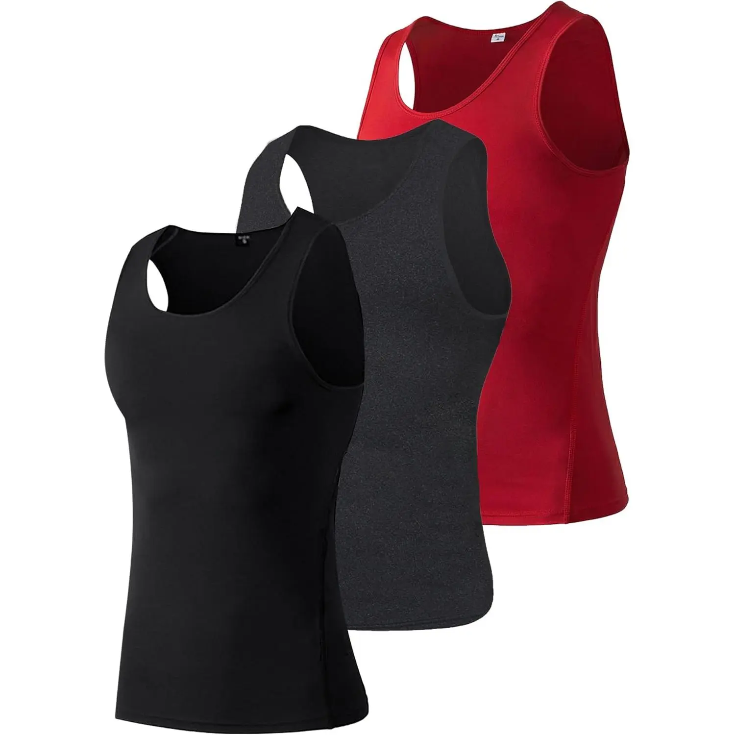 3 Pack Youth Boys Sleeveless Compression Shirt Football Undershirt Athletic Sports Tank Top for Baseball Baselayer