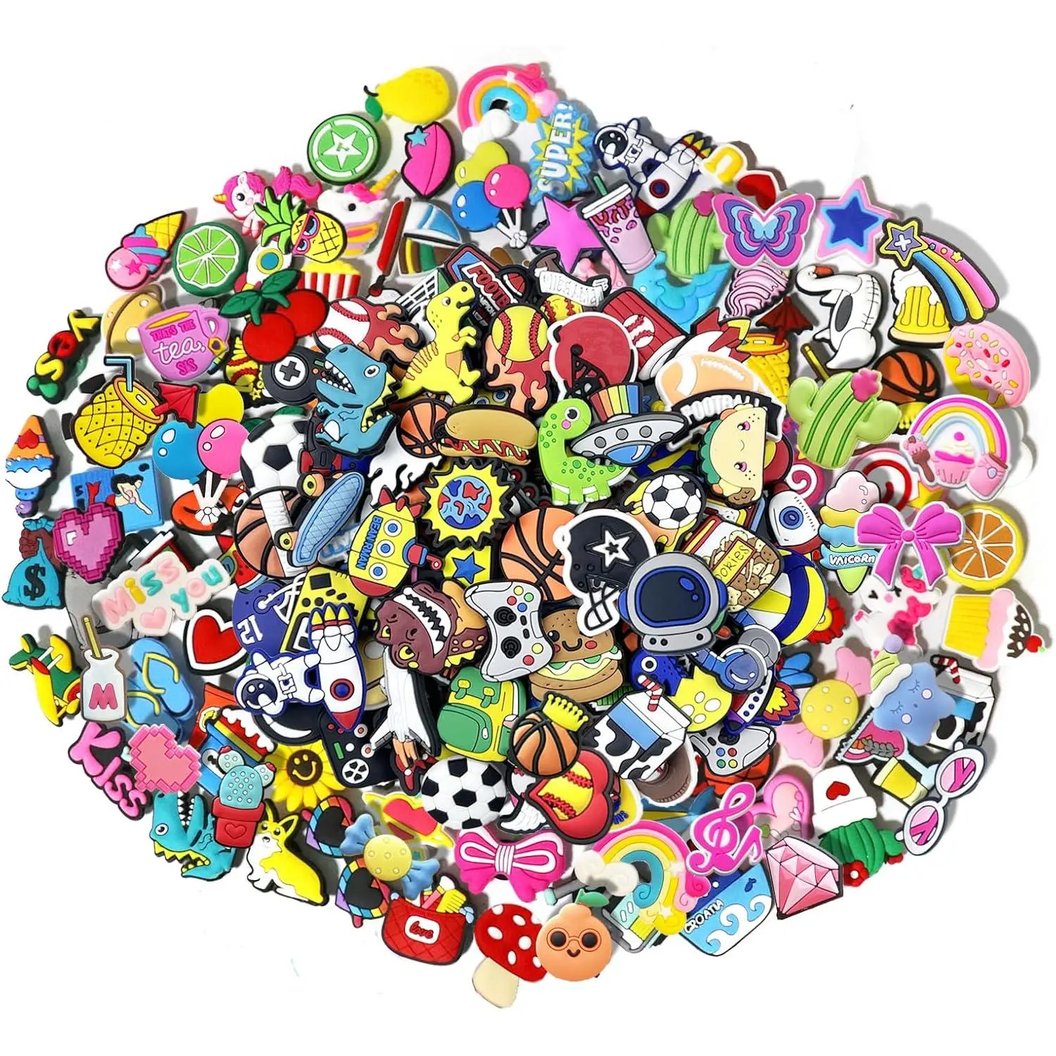 35 Pcs Random PVC Shoe Charms,Garden Shoes Cute Shoe Charms Wristband Bracelet Decoration with Different Designs Shape for Girls,Boys and Adult Party Gift Footwear Bedroom Dragon Star Wing Kindle Charms Set