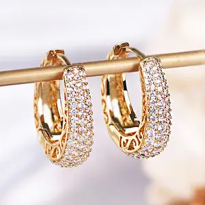 Women's Elegant Rhinestone Decor HoopEarrings, 1 Pair Exquisite Trendy HoopEarrings, Chic Gorgeous Jewelry As Gift forGirlfriend for Party Decor