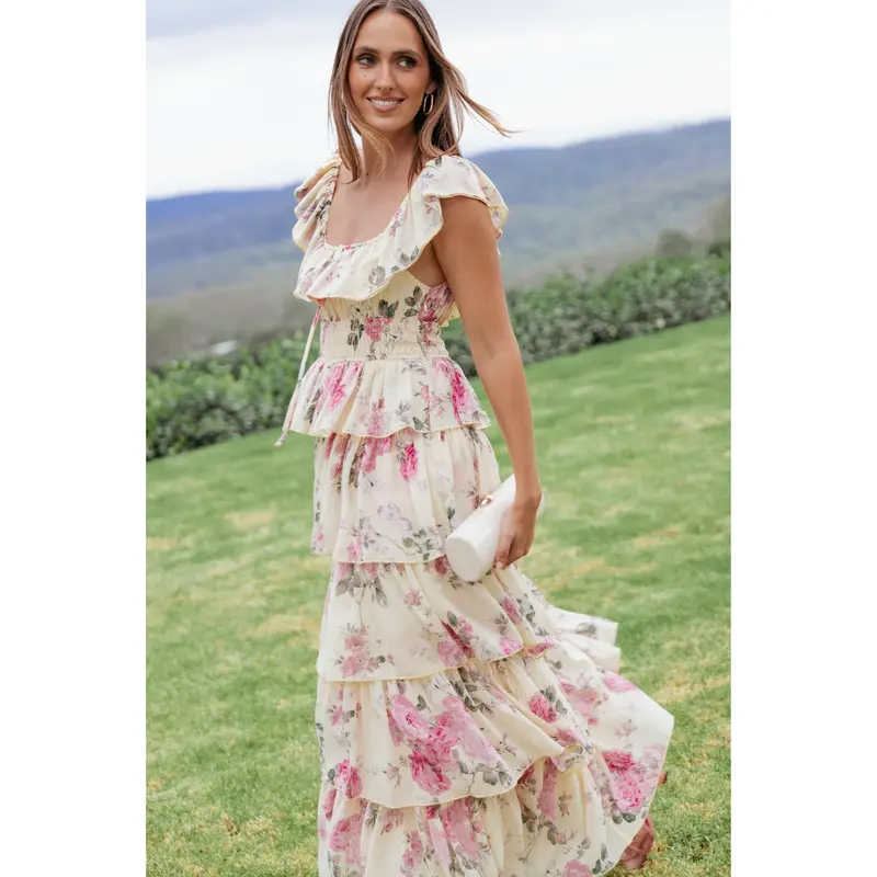 Light Green Floral Ruffle V Neck Maxi Dress - TikTok Shop Light Green Floral Ruffle V Neck Maxi Dress - TikTok Shop