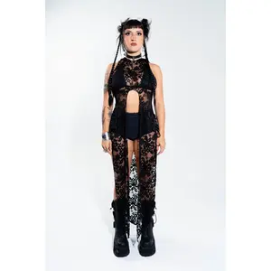 La Cosa Hooded in Black Lace