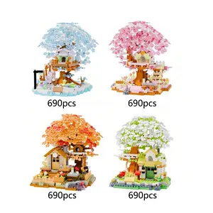 Sakura Tree Building Block Set, Creative Floral Toy, DIY Bouquet Model, Educational Craft Kit, Mother's Day Gift, Valentine's Day Present