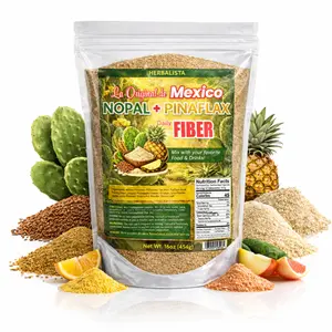 La Original de Mexico Nopal + Pinaflax Daily Fiber 16oz (454g), Plant-Based Fiber Blend with Nopal, Flaxseed, Psyllium & Fruit Powders, Easy to Mix Powder for Daily Routine