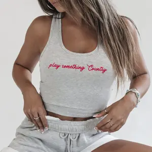 Play Something Cropped Country Western Crop Tank Top